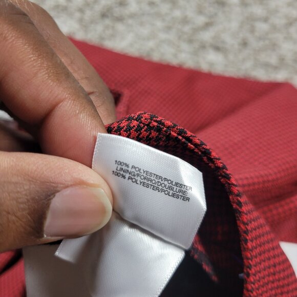 Le Suit Dress Pants Women's 18 Red Black Houndstooth Trouser Career Lined Tags - Picture 5 of 9